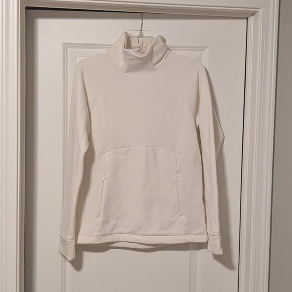 Athleta Altitude Polartec Funnel Neck Sweatshirt, White, Small - Picture 3 of 9